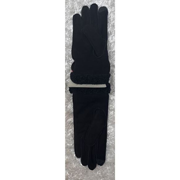 Koolaburra UGG Tech Gloves Womens Large Black Leather Studded Sherpa Cuff - Picture 6 of 6